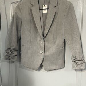 Express Gray Blazer with Ruched Sleeves size 4